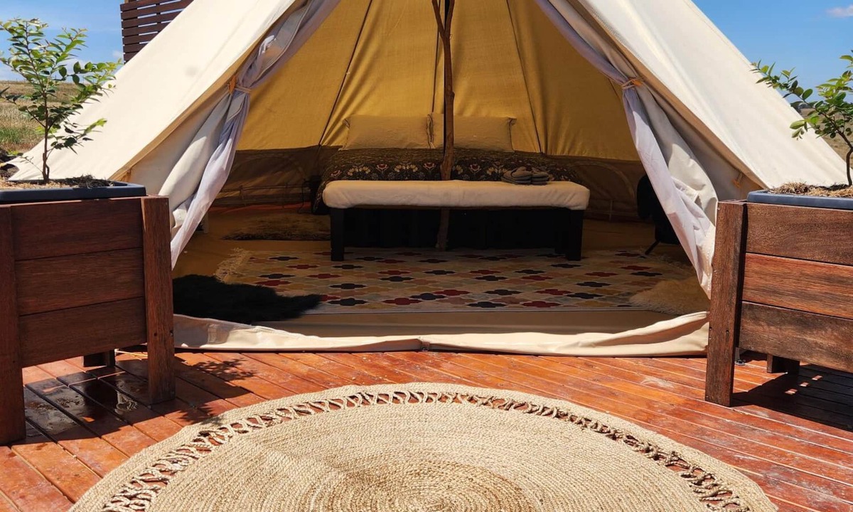Wayo RV Rental | Amazing glamping experience overlooking the countryside and lake. Pet friendly!