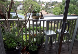 Cosy terrace with views overlooking city