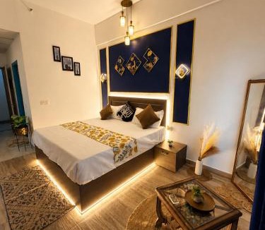 Greater Noida Bed & Breakfast | Aesthetic High-Rise Studio , Balcony & Villa View