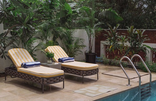Chapora Villa | Vagator, modern architecture 3BHK private swimming pool villa in gated community