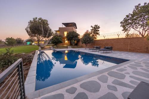 Pet-friendly 4-BHK Farmstay With Private Pool, Garden & Gazebo