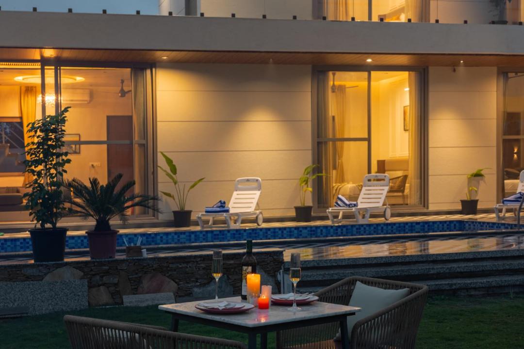 Bedla Villa | SaffronStays Raaga - luxury 4BR villa with private pool, lawns, gazebos & sweeping Aravalli hill views