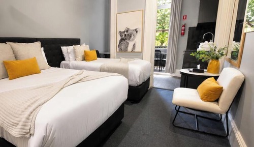 Large Terrace room with Double and Single Bed and Shared Bathroom