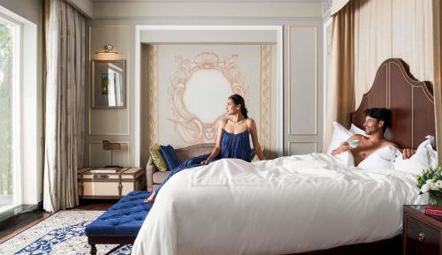 Raffles Manor Suite:Bottle of wine| Complimentary Airport Pickup and Drop| 20% off on Spa| Chef special arrival amenities| yoga , sacred Morning & Evening Aarti| Daily tea, curated walk, bird watching, folk dance,Pottery,Mehendi, Astrology