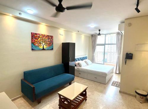 Lakefront AC Balcony LakeView Studio Apartment at Hiranandani Estate, Thane