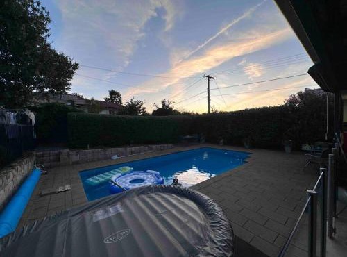 Resort style home pool spa sauna